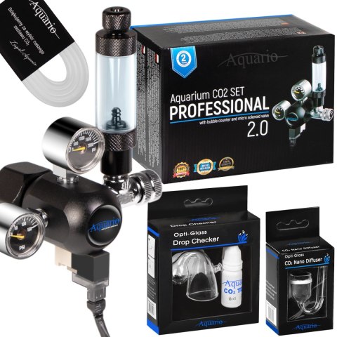 Aquario Professional 2.0 - zestaw CO2 z elektrozaworem + butla 2l Aquario Aquario Professional 2.0 - zestaw CO2 z elektrozaworem + butla 2l Aquario