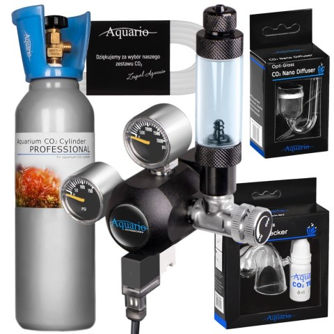 Aquario Professional 2.0 - zestaw CO2 z elektrozaworem + butla 5l Aquario Aquario Professional 2.0 - zestaw CO2 z elektrozaworem + butla 5l Aquario