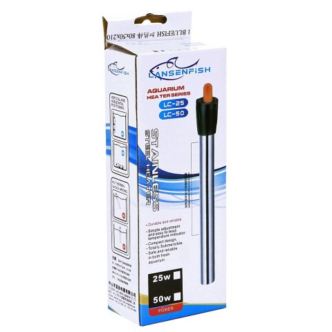 LansenFish Steel Heater 25W - stalowa grzałka z termostatem do akwarium 10l - 20l Lansenfish LansenFish Steel Heater 25W - stalowa grzałka z termostatem do akwarium 10l - 20l Lansenfish