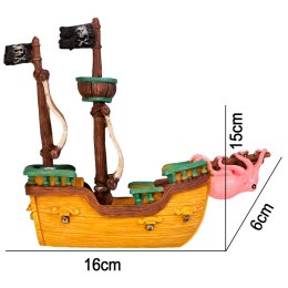 Kruger Meier Pirate Ship S - Statek do Akwarium 16x6x15 cm Kruger Meier