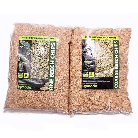 Komodo Coarse Beech Chips 6l - zrębki bukowe duże Komodo Komodo Coarse Beech Chips 6l - zrębki bukowe duże Komodo