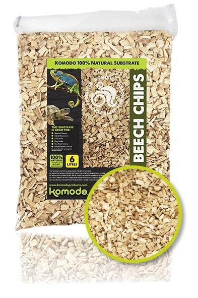 Komodo Fine Beech Chips 6l - zrębki bukowe drobne Komodo Komodo Fine Beech Chips 6l - zrębki bukowe drobne Komodo