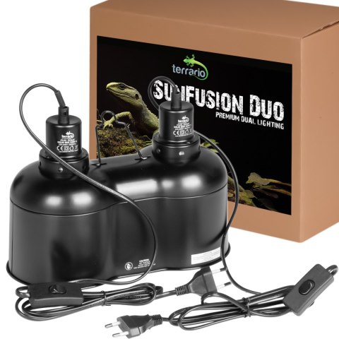 Terrario SunFusion Duo - podwójna oprawka na żarówki grzewcze i UVB Terrario Terrario SunFusion Duo - podwójna oprawka na żarówki grzewcze i UVB Terrario