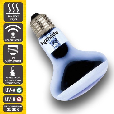 Komodo Daylight 75W - żarówka grzewcza 3w1 Komodo Komodo Daylight 75W - żarówka grzewcza 3w1 Komodo