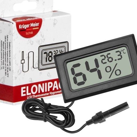 Kruger Meier Elonipac LCD - termometr hygrometr z sondą Kruger Meier