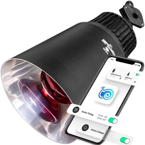 Repti-Zoo Smart Wi-Fi Deep Lamp - lampa na żarówki grzewcze Wi-Fi Repti-Zoo Repti-Zoo Smart Wi-Fi Deep Lamp - lampa na żarówki grzewcze Wi-Fi Repti-Zoo