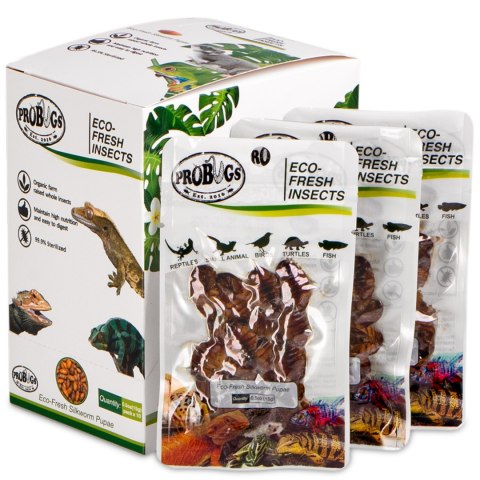 ProBugs Eco-Fresh Silkworm 15g - świeże larwy jedwabnika ProBugs ProBugs Eco-Fresh Silkworm 15g - świeże larwy jedwabnika ProBugs