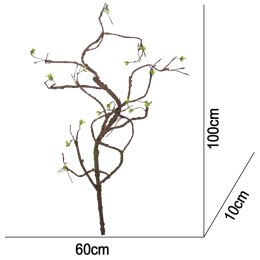 Terrario - Sztuczna Gałąź Dekoracyjna z Pędami do Terrarium - 100 cm Terrario