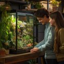 Terrario - Sztuczna Gałąź Dekoracyjna z Pędami do Terrarium - 100 cm Terrario