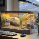 Terrario - Sztuczna roślina do terrarium i akwarium - Wysoka trawa 15x7x41 cm Terrario