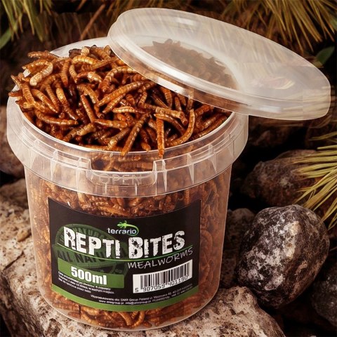 Terrario Repti Bites Mealworms 500ml - larwy mącznika suszone Terrario Terrario Repti Bites Mealworms 500ml - larwy mącznika suszone Terrario