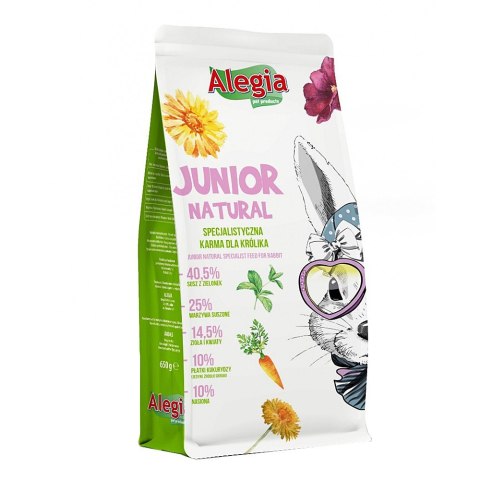 Alegia - Junior Natural - pokarm ziołowy dla młodych królików 650g Alegia