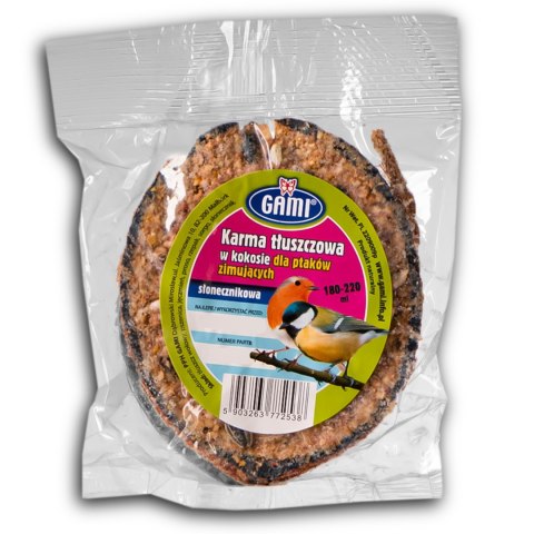 Gami Kokos tłuszczowy słonecznikowy 250g - pokarm dla ptaków dzikich GAMI Gami Kokos tłuszczowy słonecznikowy 250g - pokarm dla ptaków dzikich GAMI