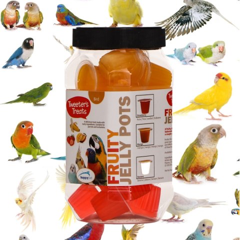 HappyPet Tweeter's Treats Fruity Jelly Pots 27 sztuk - mix smaków Happypet HappyPet Tweeter's Treats Fruity Jelly Pots 27 sztuk - mix smaków Happypet