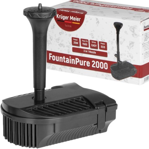 Kruger Meier FountainPure 2000 - fontanna, filtr i pompa wody do oczka wodnego Kruger Meier