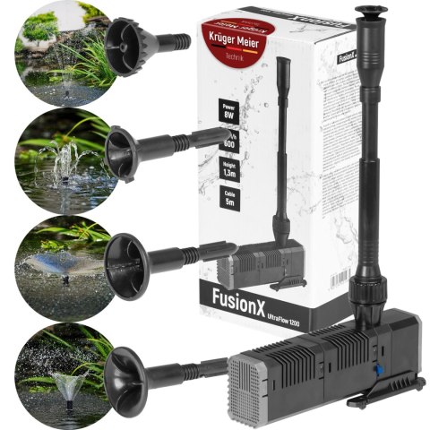 Kruger Meier FusionX 1200 - zestaw fontannowy z filtrem do oczka wodnego Kruger Meier Kruger Meier FusionX 1200 - zestaw fontannowy z filtrem do oczka wodnego Kruger Meier