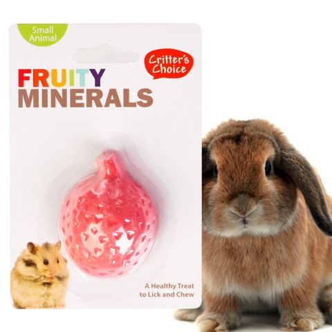 HappyPet Fruity Minerals 30g - kostka wapienna truskawkowa Happypet HappyPet Fruity Minerals 30g - kostka wapienna truskawkowa Happypet
