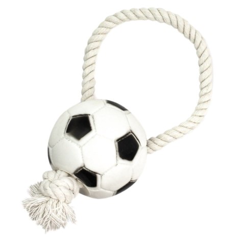 Pet Nova zabawka gumowa - piłka futbolowa na sznurku 26cm Aqua Nova