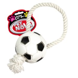 Pet Nova zabawka gumowa - piłka futbolowa na sznurku 26cm Aqua Nova