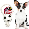 Pet Nova zabawka gumowa - piłka futbolowa na sznurku 26cm Aqua Nova