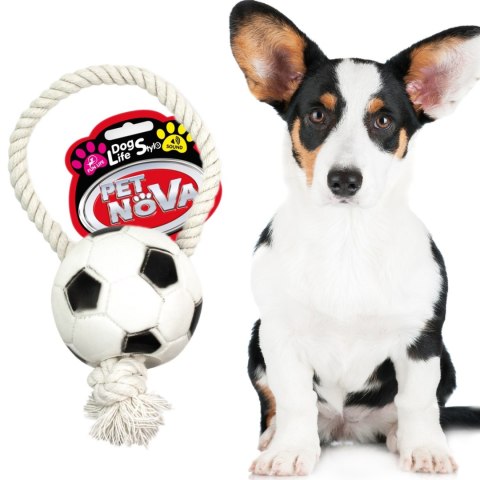 Pet Nova zabawka gumowa - piłka futbolowa na sznurku 26cm Aqua Nova Pet Nova zabawka gumowa - piłka futbolowa na sznurku 26cm Aqua Nova