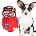Pet Nova zabawka gumowa - piłka ze wzorem łapek i kości czerwona 6cm Aqua Nova