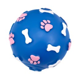 Pet Nova zabawka gumowa - piłka ze wzorem łapek i kości niebieska 9cm Aqua Nova
