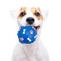 Pet Nova zabawka gumowa - piłka ze wzorem łapek i kości niebieska 9cm Aqua Nova