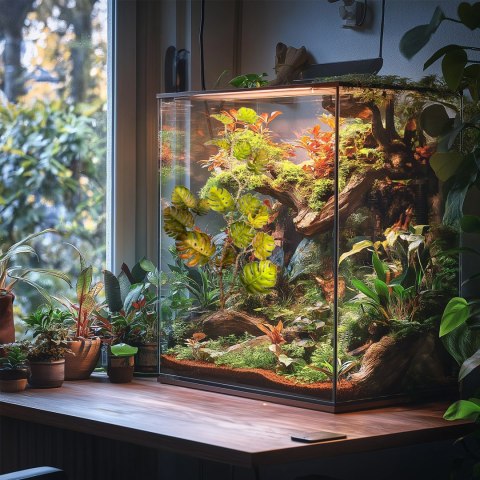Terrario - Sztuczna Roślina do Terrarium - Monstera Wisząca - 70 cm Terrario Terrario - Sztuczna Roślina do Terrarium - Monstera Wisząca - 70 cm Terrario