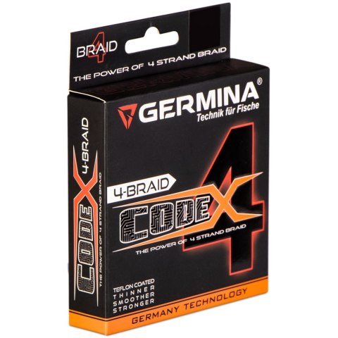 Germina 4-BRAID CODE 0,08mm GREEN - plecionka wędkarska 150m Genlog Germina 4-BRAID CODE 0,08mm GREEN - plecionka wędkarska 150m Genlog