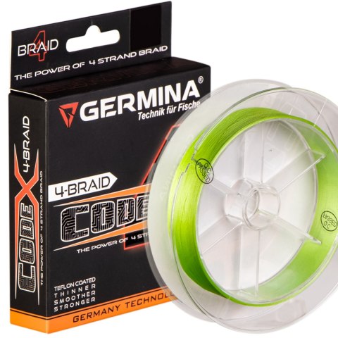 Germina 4-BRAID CODE 0,16mm GREEN - plecionka wędkarska 150m Genlog Germina 4-BRAID CODE 0,16mm GREEN - plecionka wędkarska 150m Genlog