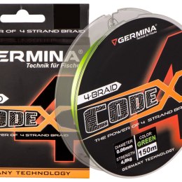 Germina 4-BRAID CODE 0,18mm GREEN - plecionka wędkarska 150m Genlog