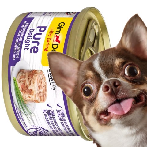 Gimdog Pure Delight 85g - karma dla małych psów kurczak i tuńczyk w galarecie Gimdog / Gimcat Gimdog Pure Delight 85g - karma dla małych psów kurczak i tuńczyk w galarecie Gimdog / Gimcat