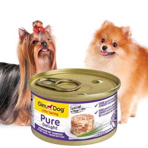 Gimdog Pure Delight 85g - karma dla małych psów kurczak i tuńczyk w galarecie Gimdog / Gimcat Gimdog Pure Delight 85g - karma dla małych psów kurczak i tuńczyk w galarecie Gimdog / Gimcat