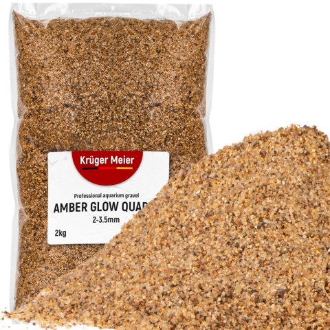 Kruger Meier Amber Glow Quartz 2-3,5 mm - Żwirek akwarystyczny 2 kg Kruger Meier Kruger Meier Amber Glow Quartz 2-3,5 mm - Żwirek akwarystyczny 2 kg Kruger Meier