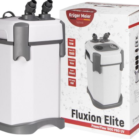 Kruger Meier Fluxion Elite 1800 UVC PRO - filtr zewnętrzny z lampą UV do akwarium 120 - 350 litrów Kruger Meier Kruger Meier Fluxion Elite 1800 UVC PRO - filtr zewnętrzny z lampą UV do akwarium 120 - 350 litrów Kruger Meier
